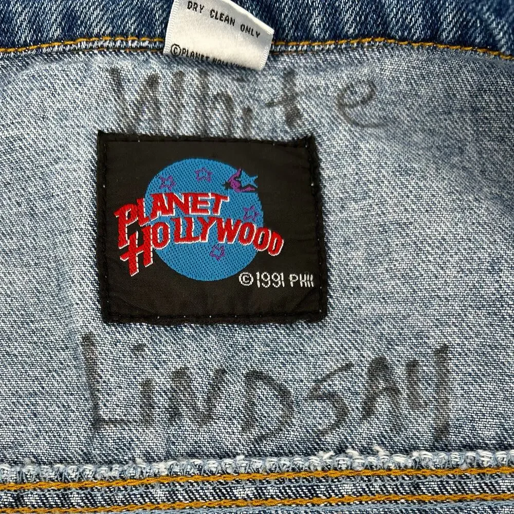 90s Planet Hollywood San Antonio denim jean jacket 1990s vintage kids XL